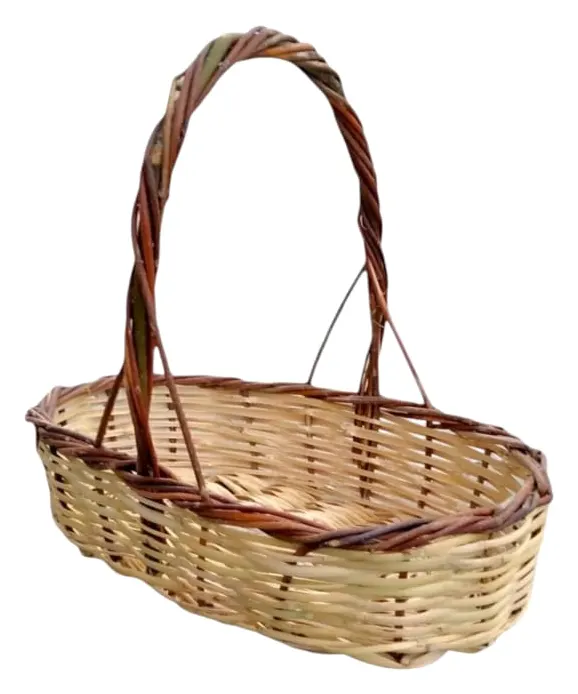 Oval Presentation Basket with Brown Handle, image 3 of 4