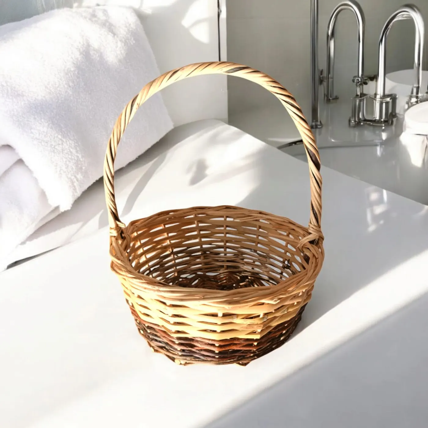 Two-Tone Mini Basket with Handle, image 3 of 3