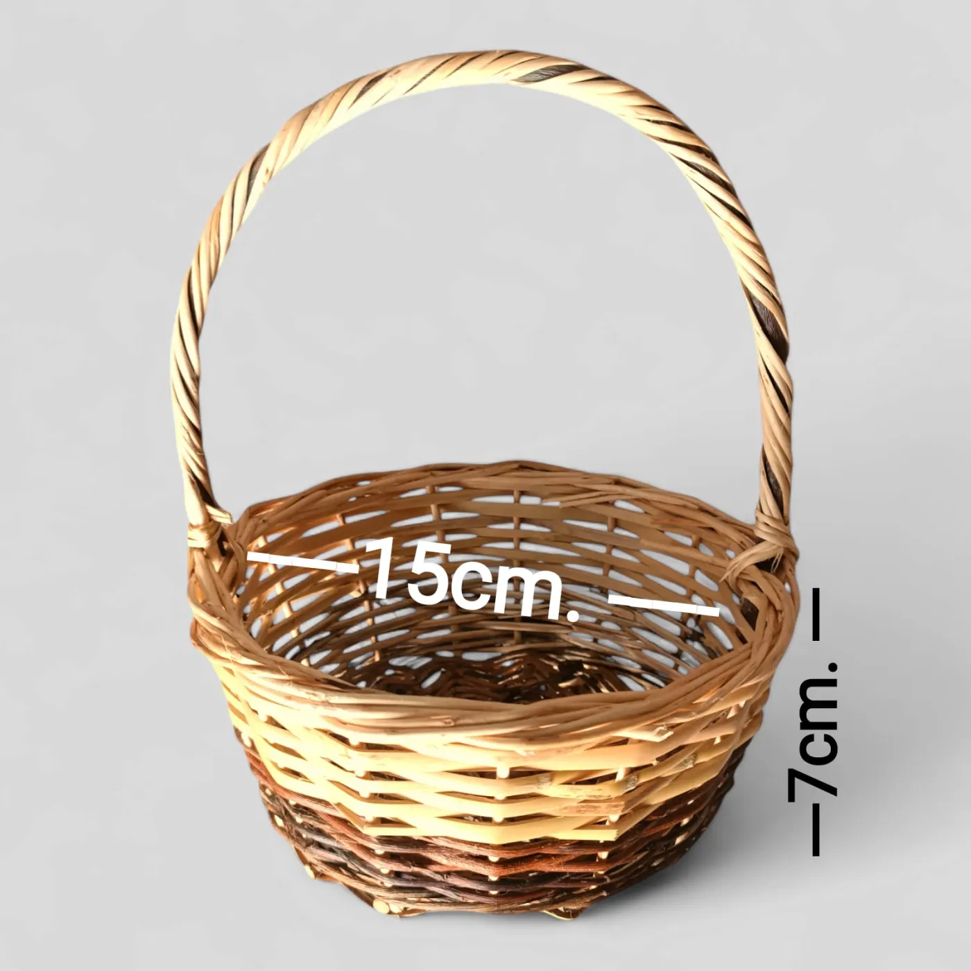 Two-Tone Mini Basket with Handle, image 2 of 3