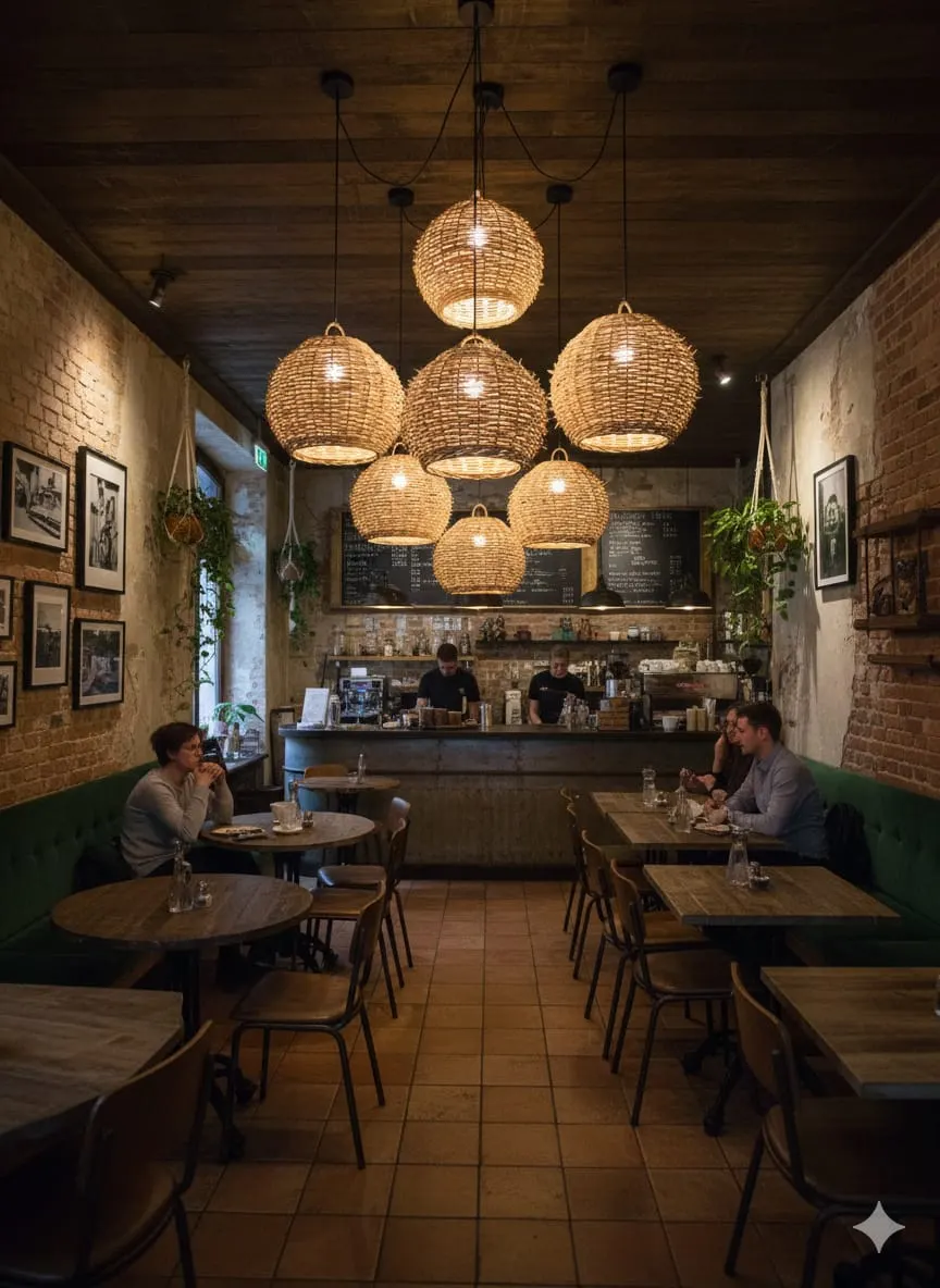 Globe Wicker Pendant Light, image 2 of 2