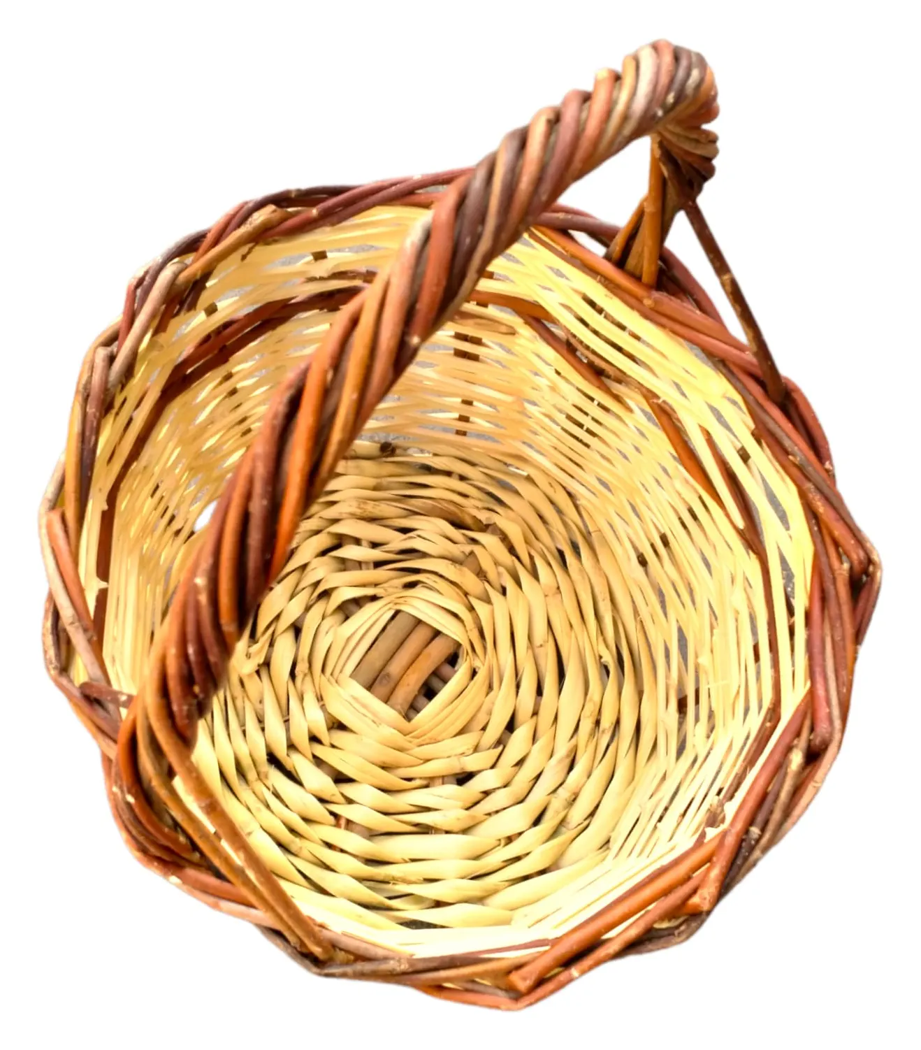 Round Handle Basket with Brown Bands, image 3 of 3