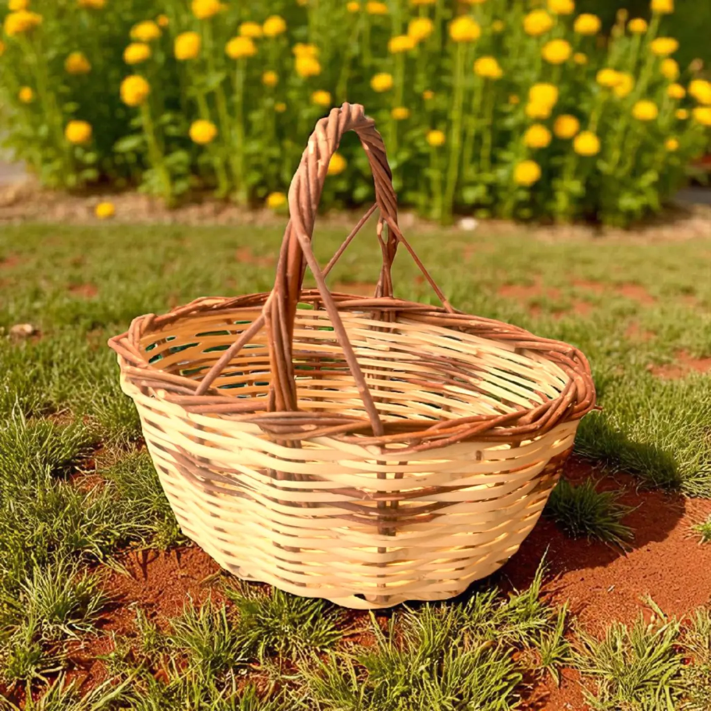 Patterned Oval Garden Basket