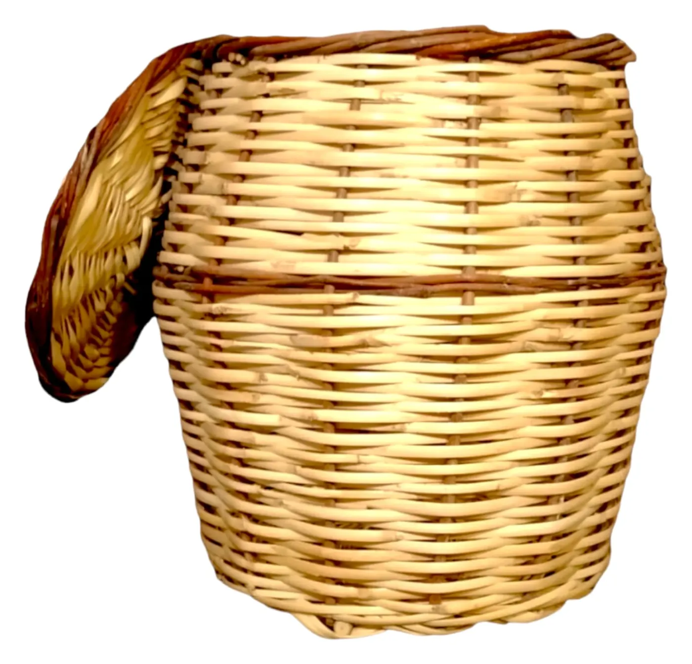 Lidded Wicker Storage Basket