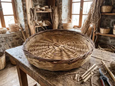 Oval Produce Basket with Brown Rim