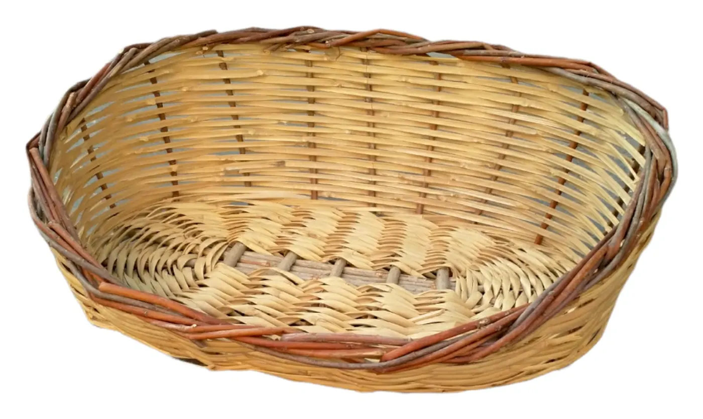 Oval Produce Basket with Brown Rim